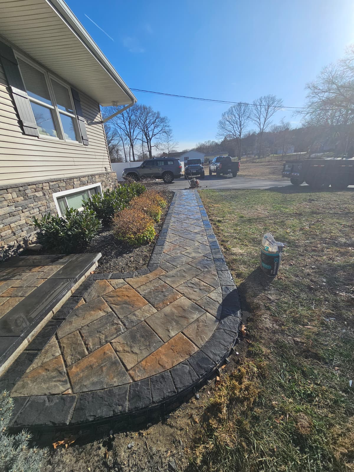 Sidewalk pavers view 1